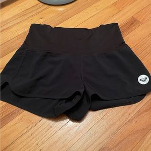 black athletic shorts